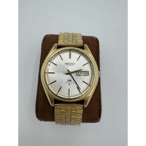 Vintage 1970s Seiko Lord Matic LM 5606-8050 Gold Automatic Mens Watch USC Etched